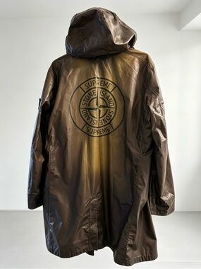 Stone Island Brown Hooded Logo Parka
